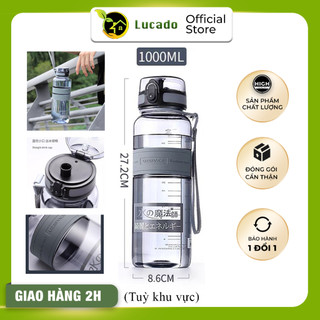 Bình nước thể thao cao cấp uzspace có chứng nhận fda hoa kì nhựa bpa 1000ml