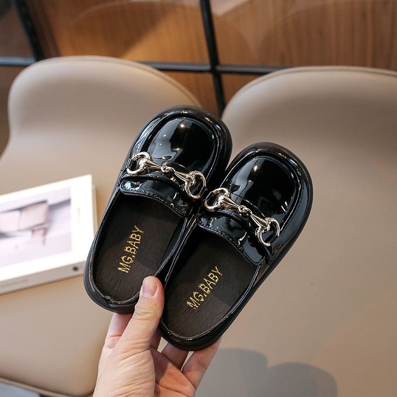 MG baby Sục da bóng mềm đế cao su cao cho bé gái