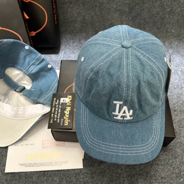 Nón Mũ Lưỡi Trai LA jeans,Nón Thời Trang, Thêu Chữ LA Trên Vành, Chất Liệu Vải jeans Thoáng Mát