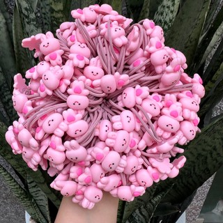 Sỉ dây cột tóc thỏ hồng phong cách siêu dễ thương