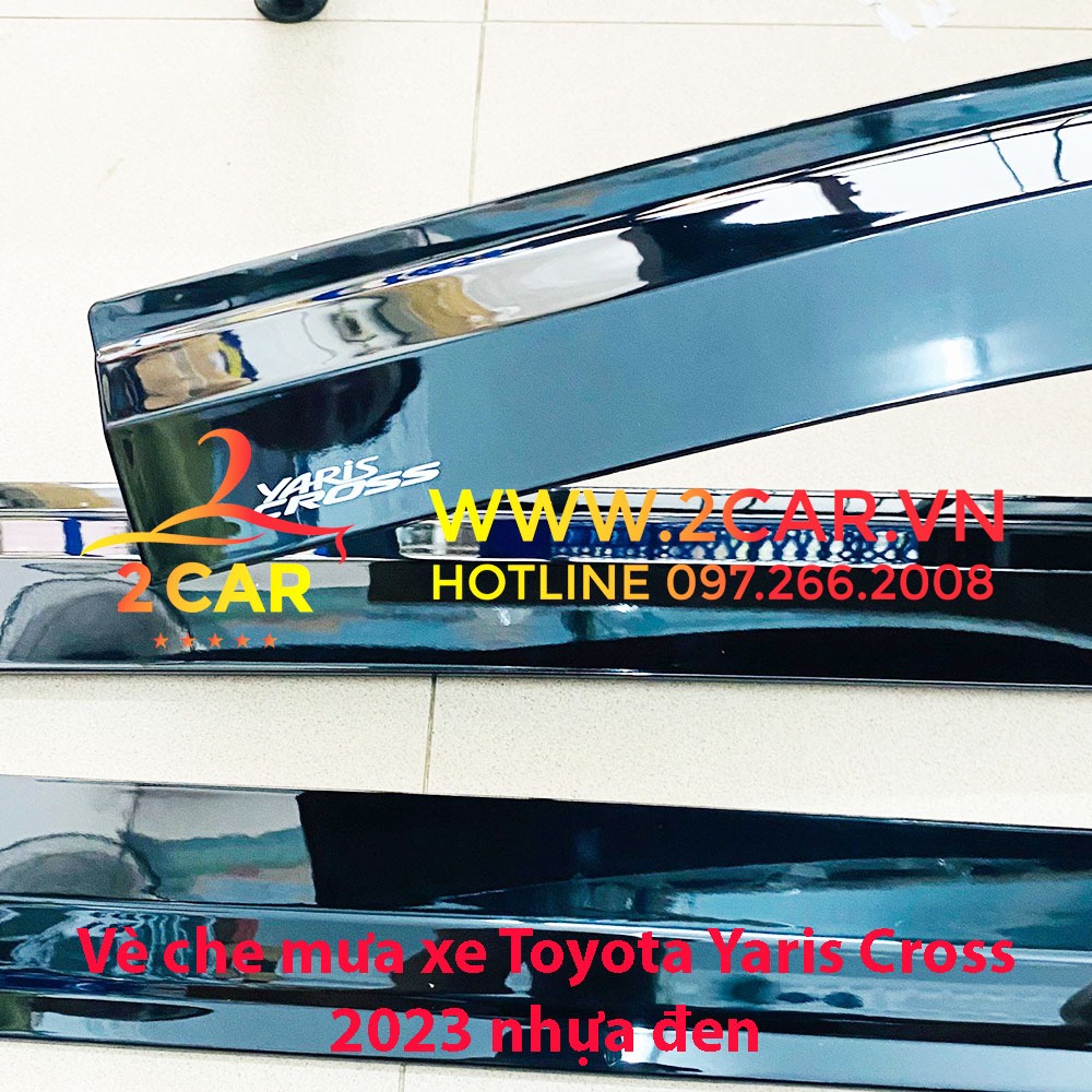 Vè Che Mưa Xe Toyota Yaris Cross đời 2023 2024 chất liệu nhựa đen dày, che mưa tốt