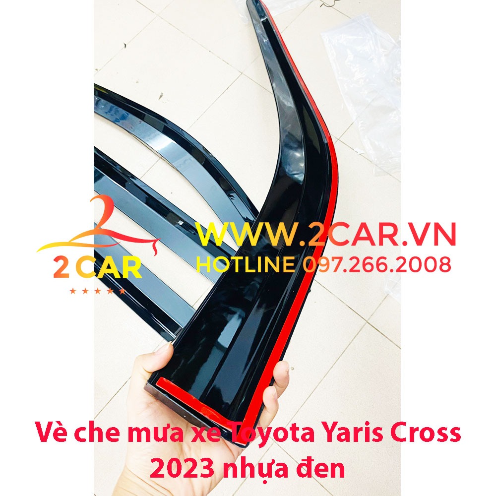 Vè Che Mưa Xe Toyota Yaris Cross đời 2023 2024 chất liệu nhựa đen dày, che mưa tốt