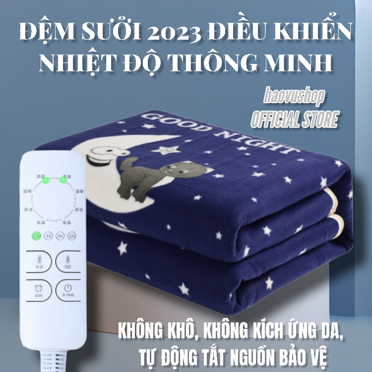 Đệm Sưởi Điện Ấm Tạo Nhiệt - Giúp Lưu Thông Khí Huyết 0.7 x 1.5m (có hẹn giờ)