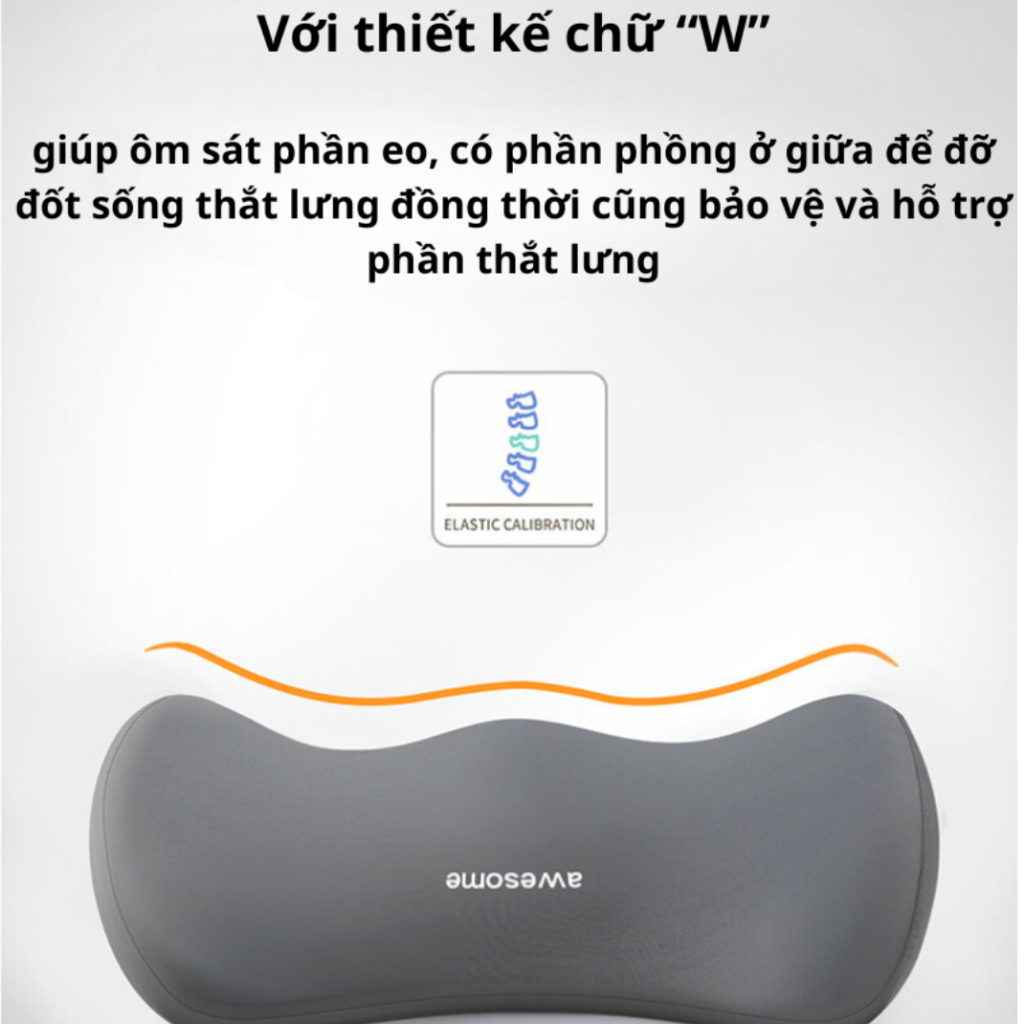 Gối Tựa Đầu Ô Tô Tựa Lưng Cao Cấp BGX02 Chất Liệu Cao Su Non Đàn Hồi và Vải coton Thoáng Khí Hỗ Trợ Phần Tựa Đầu và Lưng