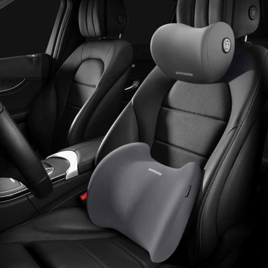 Gối Tựa Đầu Ô Tô Tựa Lưng Cao Cấp BGX02 Chất Liệu Cao Su Non Đàn Hồi và Vải coton Thoáng Khí Hỗ Trợ Phần Tựa Đầu và Lưng