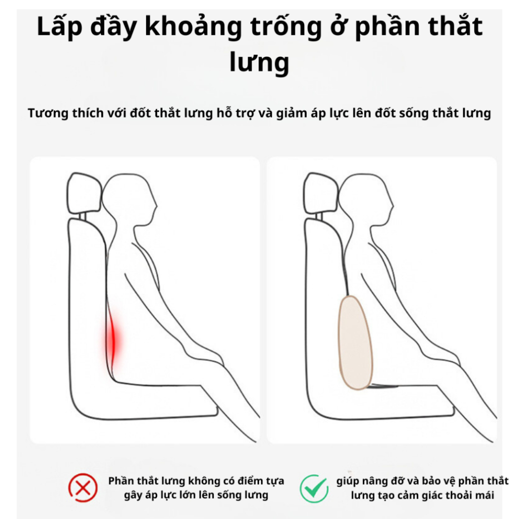Gối Tựa Đầu Ô Tô Tựa Lưng Cao Cấp BGX02 Chất Liệu Cao Su Non Đàn Hồi và Vải coton Thoáng Khí Hỗ Trợ Phần Tựa Đầu và Lưng