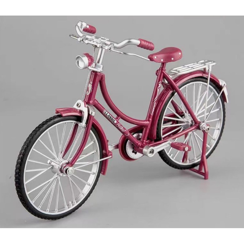 Mô Hình Xe Đạp Mini Bằng Hợp Kim Phong Cách Cổ Điển, Xe Đạp Decor Siêu Cute Tỉ Lệ 1/10