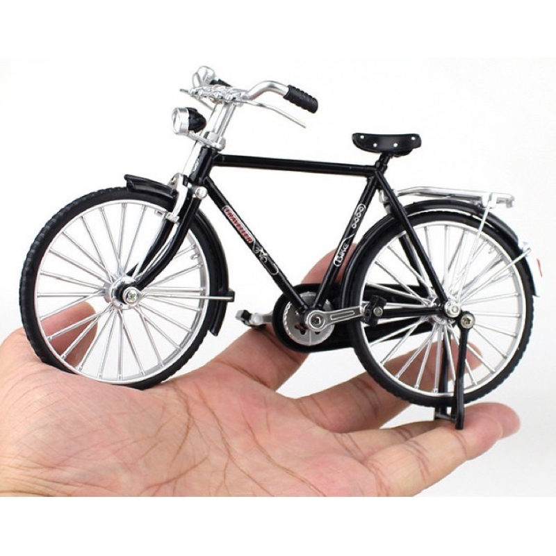 Mô Hình Xe Đạp Mini Bằng Hợp Kim Phong Cách Cổ Điển, Xe Đạp Decor Siêu Cute Tỉ Lệ 1/10