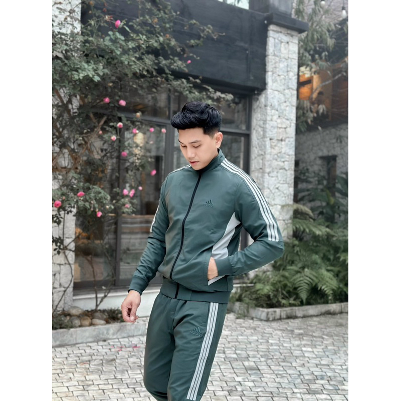 Bộ thể thao adidas nam hàng xuất phối màu đẹp chất gió 2 lớp mềm mịn ấm