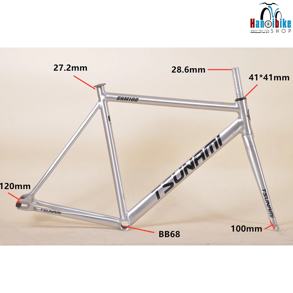 Khung fixed gear tsunami snm100 MÀU TITAN