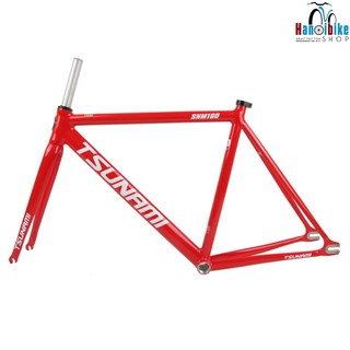 Khung fixed gear tsunami snm100 màu đỏ mận