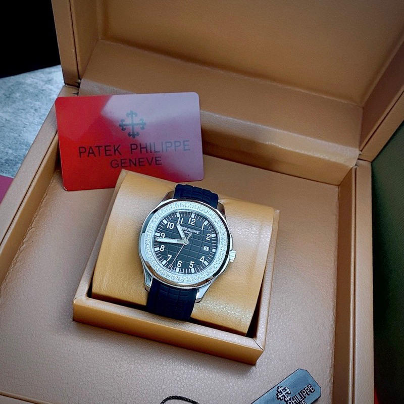 Đồng hồ nam Patek Philippe Nautilus  Máy cơ huyền thoại mặt tròn dây cao su cao cấp