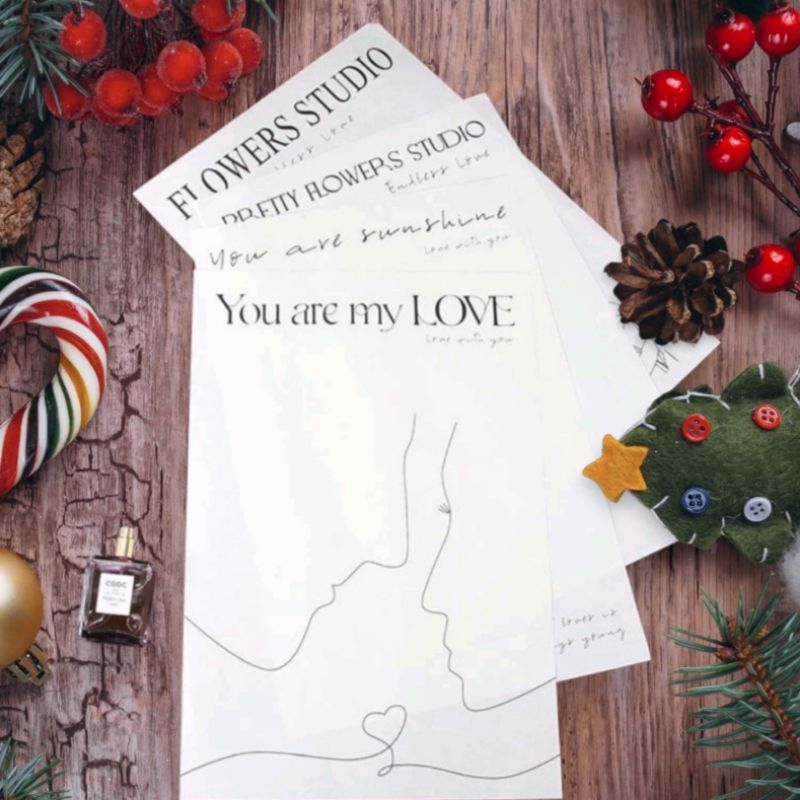 COMBO 20 Tờ Bìa giấy chống nước gói hoa chữ YOU are my love, YOU are my sunshine flower art ,FLOWERS.. xinh xắn