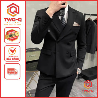 [Full Size] Bộ Vest Nam Body 6 Cúc Màu Đen kiểu Hàn Quốc đơn giản phong cách Hàn Quốc