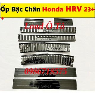 Ốp Bậc Cửa, Nẹp Bước Chân Trong Ngoài Xe Honda HRV 2024-2019 Chất Liệu Titan Cao Cấp