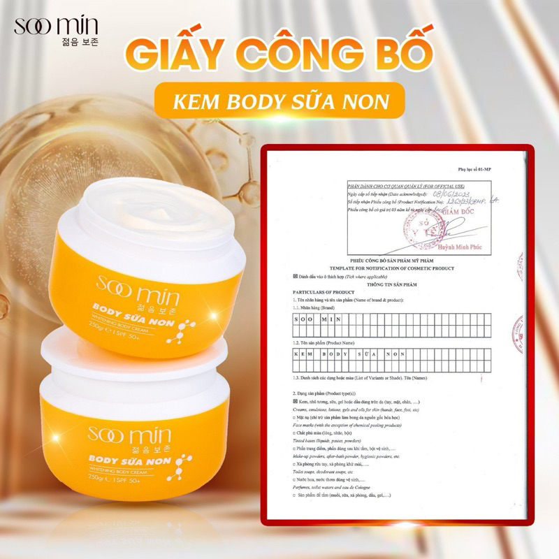 Kem body sữa non Soo Min 250g