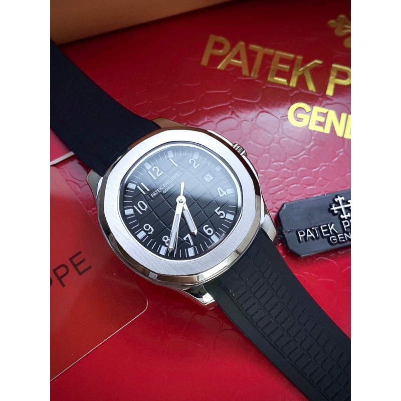 Đồng hồ nam Patek Philippe Nautilus  Máy cơ huyền thoại mặt tròn dây cao su cao cấp