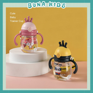  Bình nước cho bé bình nước hống sặc 300ml nắp Vương miện tặng dây đeo cao cấp Bunakids BN10 