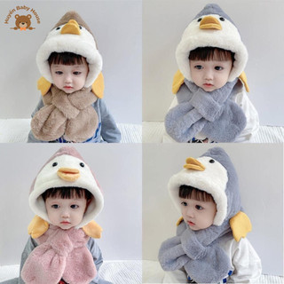 Mũ len hình vịt con kèm khăn cho bé trai bé gái khoảng 1-6 tuổi