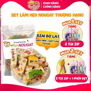Nguyên liệu làm kẹo Nougat ⚡60-70 chiếc⚡ Set kẹo Hạnh Phúc nấu [Kèm Bơ Lạt] Ít ngọt, Siêu hạt, Giá tốt