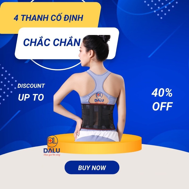 Đai cố định lưng cao cấp DALU- Đai chống thoái hóa, thoát vị đĩa đệm, cong vẹo cột sống