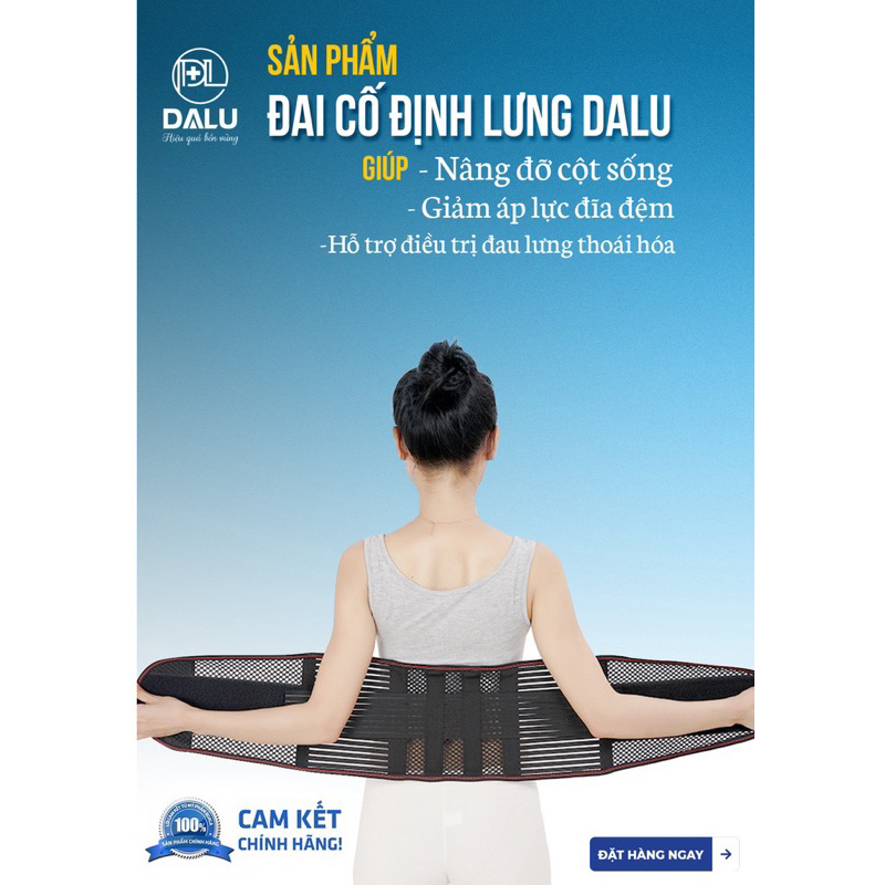 Đai cố định lưng cao cấp DALU- Đai chống thoái hóa, thoát vị đĩa đệm, cong vẹo cột sống