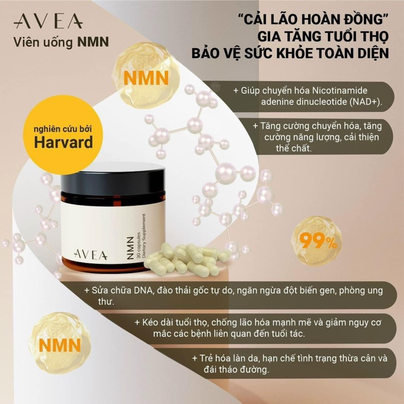 Viên Uống NMN AVEA 200mg 30 Viên
