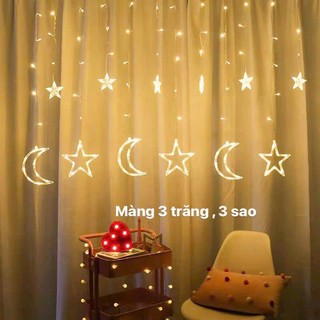 Dây đèn led rèm trăng sao trang trí , dây đèn led hình giọt nước 8m trang trí giáng sinh, lễ tết cực đẹp