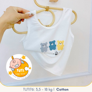 Áo thun ba lỗ nhiều hoạ tiết 6 màu sắc xinh xắn cho bé, TUTI76