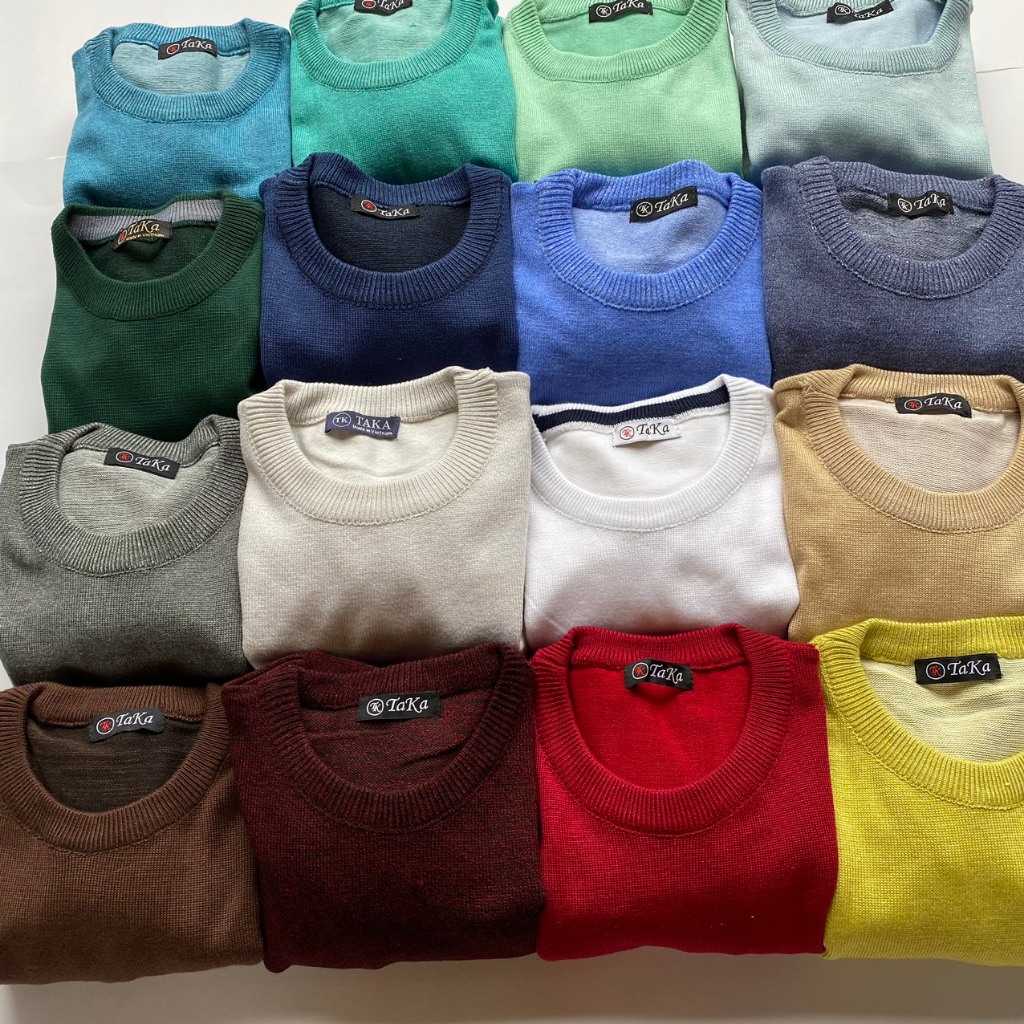 Áo len nam màu Đỏ Cổ tròn Trơn dáng Ôm body len cao cấp ABABA tronvisco-do