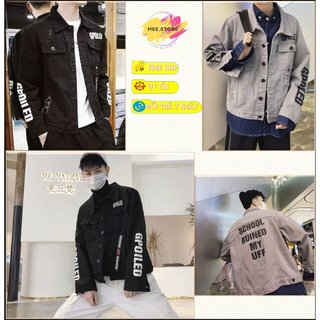 Áo jean nam dài tay, kèm chain, phối đồ cực đẹp