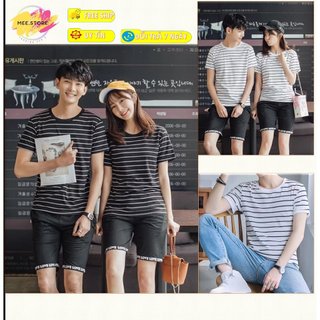 Áo thun sọc kẻ nam, nữ, áo thun tay ngắn