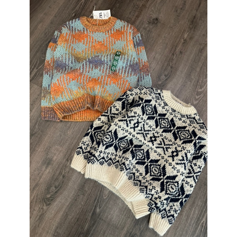 Áo len hoạ tiết Zxr cho bé