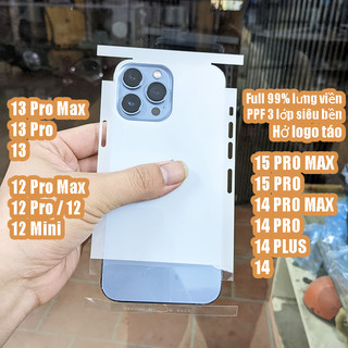 Miếng dán ppf full lưng viền cho iphone 15 pro max, 15 pro, 14 pro max, 14 plus, 13 pro max, 12 pro max