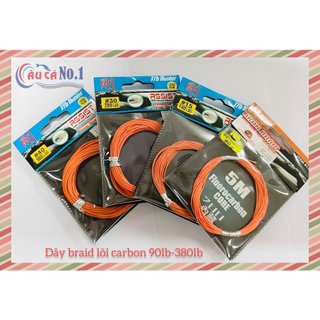DÂY CỘT LƯỠI CÂU JIG PROHUNTER FL.CARBON IRON BRAID ORANGE (LÕI DÂY CARBON)
