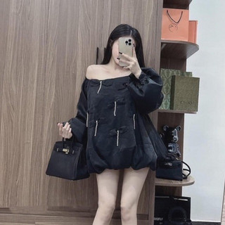 Đầm tacta bẹt vai babydoll phối hạt 💋💋💋G0iiu