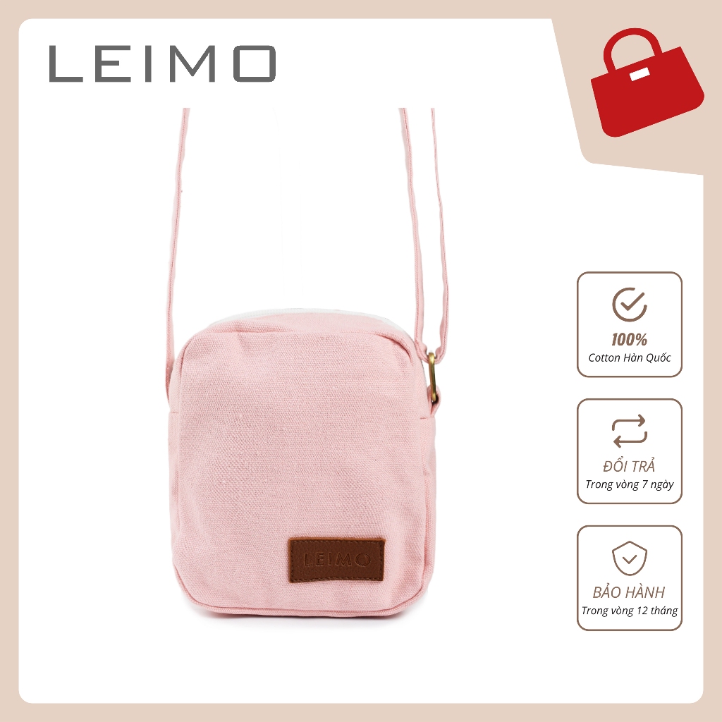 Túi hộp mini đeo chéo vải canvas 100% cotton thương hiệu LEIMO cao cấp