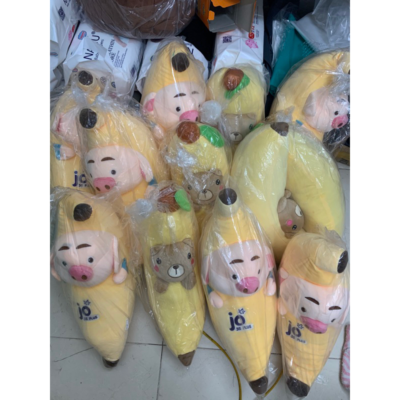 Chuối nhồi bông mềm mịn 50cm,Bơ mặt heo