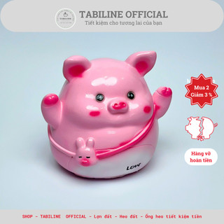 Lợn đất heo đất ống heo tiết kiệm tiền TABILINE Gấu LOVE đeo túi chéo size nhỏ siêu đáng yêu LD81