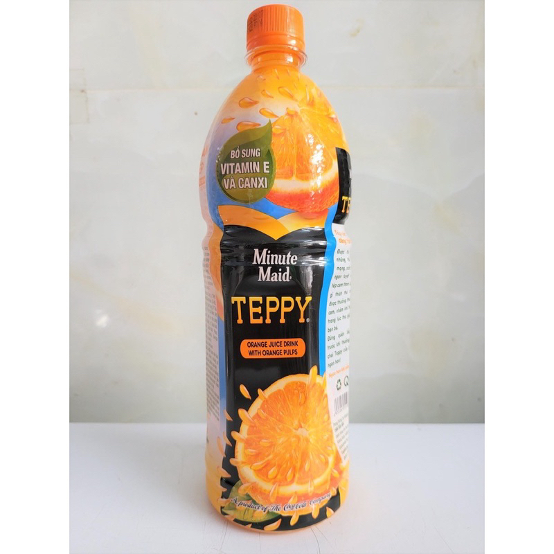 Lốc 6 Chai Nước Cam Có Tép PEPPY 1 Lít