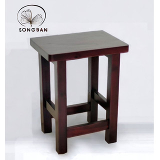 Ghế đôn gỗ cao 46cm mặt chữ nhật, ghế cafe phố chất gỗ dày - hàng vn xuất khẩu