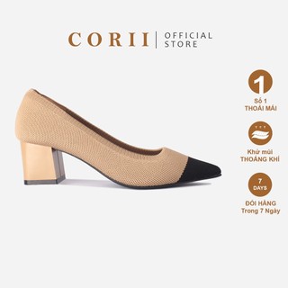CORII - Giày Bít Cao Gót Mũi Nhọn The Glamour Special Thời Trang và Thoải Mái Nhất - CR04GMS Kem & Đen