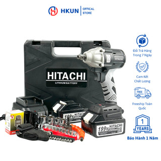 Máy siết bulong Hitachi 199v, máy bắn bulong động cơ không chổi than đầu 2 trong 1