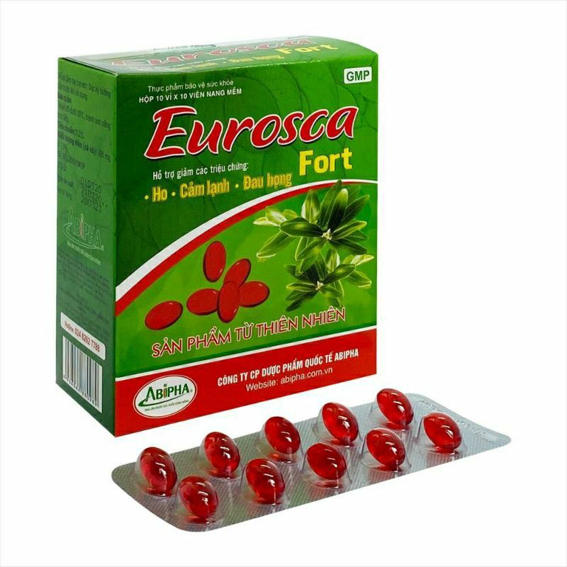 HO DẦU EUROSCA ABIPHA⚡Cam Kết Chính Hãng⚡Dùng hỗ trợ giảm các chứng ho, đau họng, sổ mũi, cảm cúm 100 viên