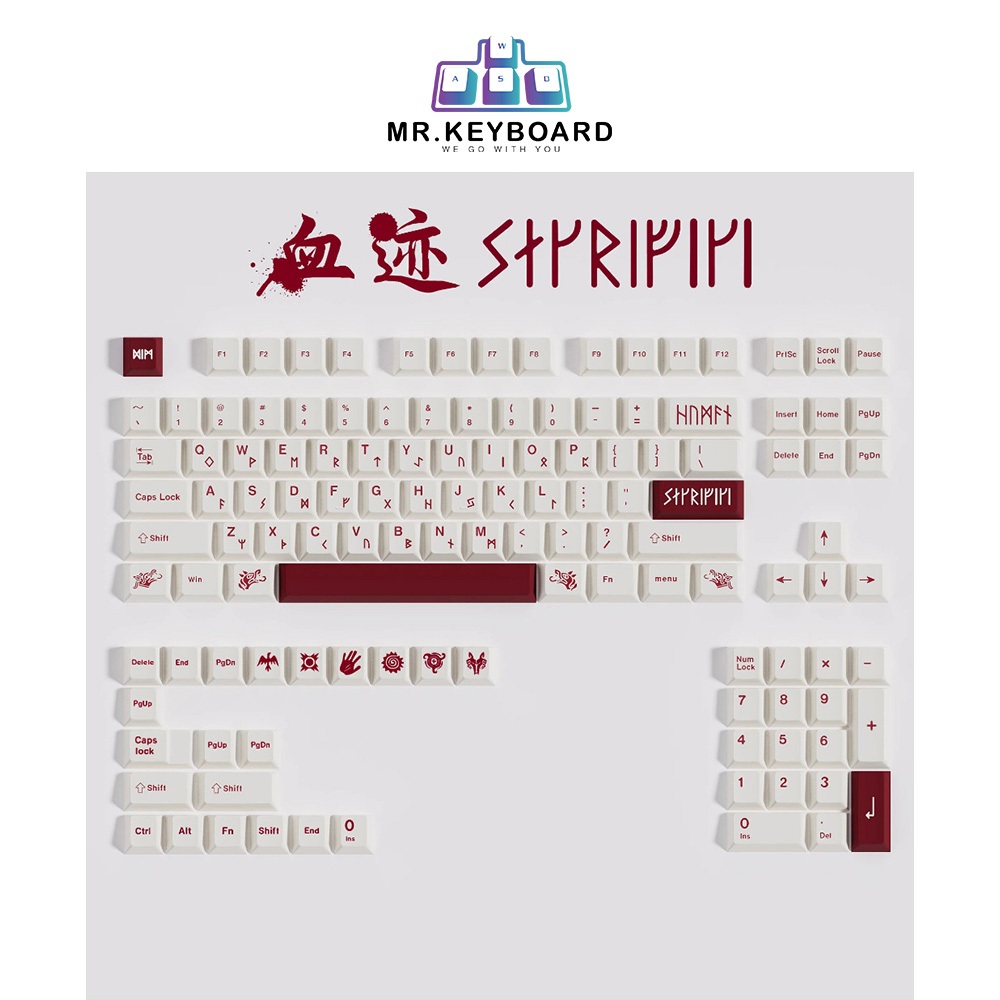 Keycap PBT - Keycap Blood Sacrifice 125 nút cho bàn phím cơ - Nút bàn phím