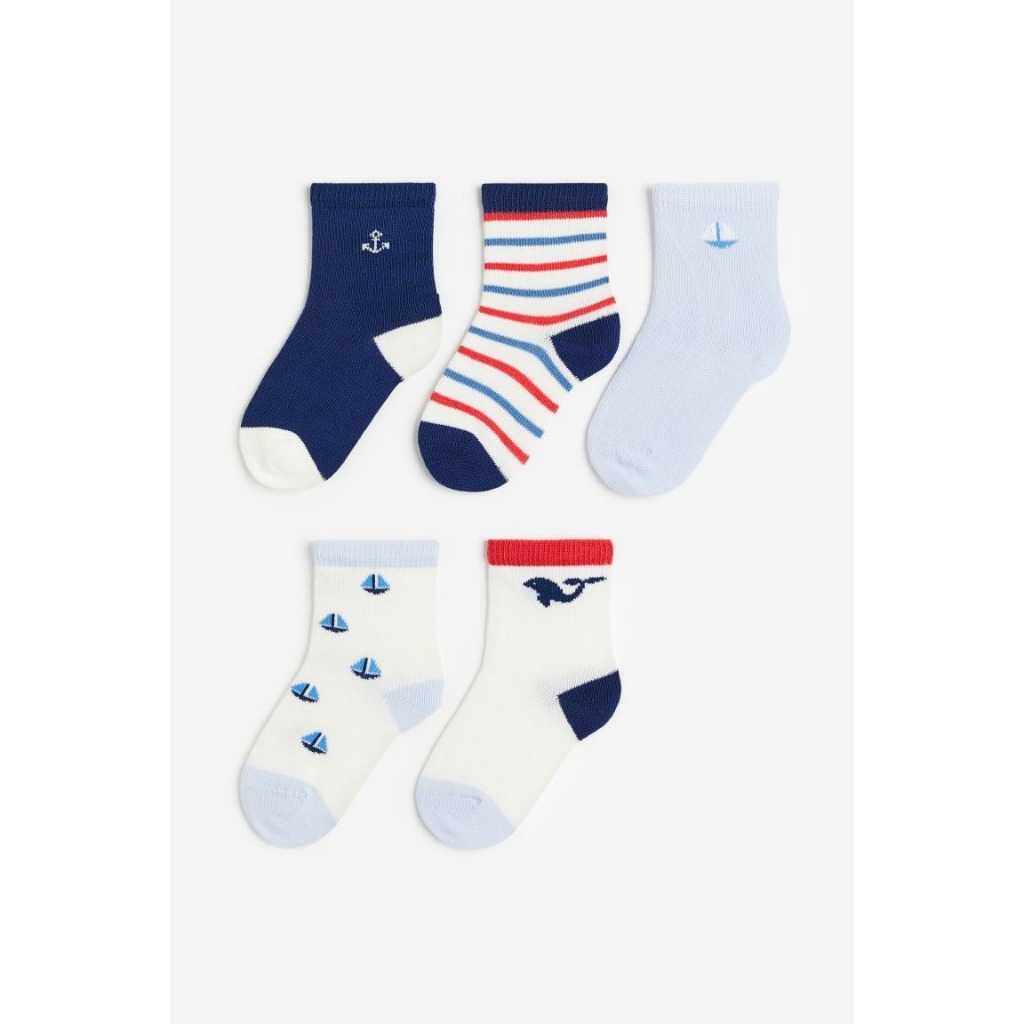 Set 5 đôi tất xanh anchor HM H&M_hàng chính hãng authentic