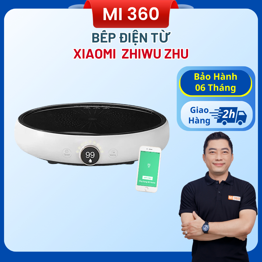 [Mã SPHACL11 giảm 6% đơn 1TR2] Bếp Điện Từ Xiaomi Zhiwu Zhu - 99 Mức Nhiệt - Kết Nối APP