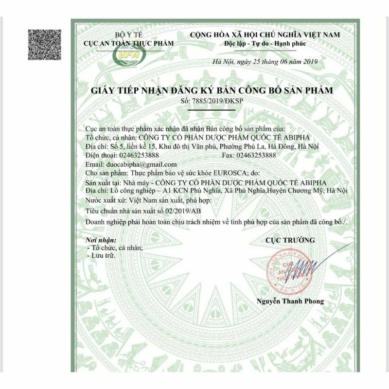 HO DẦU EUROSCA ABIPHA⚡Cam Kết Chính Hãng⚡Dùng hỗ trợ giảm các chứng ho, đau họng, sổ mũi, cảm cúm 100 viên