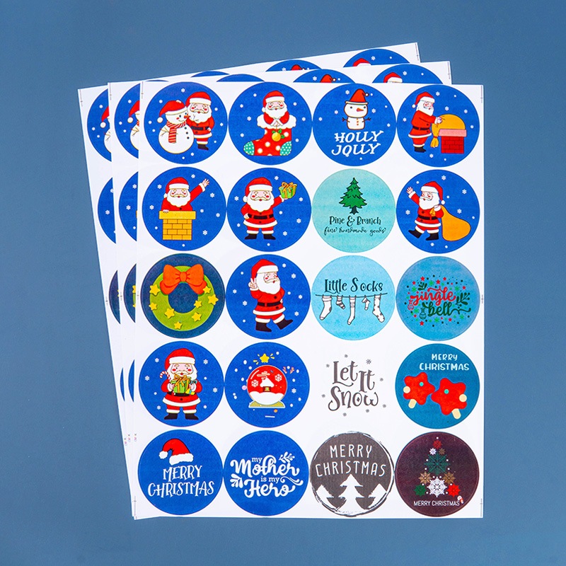 Sticker noel dán trang trí thiệp, túi quà tặng giáng sinh tấm 20 hình dán