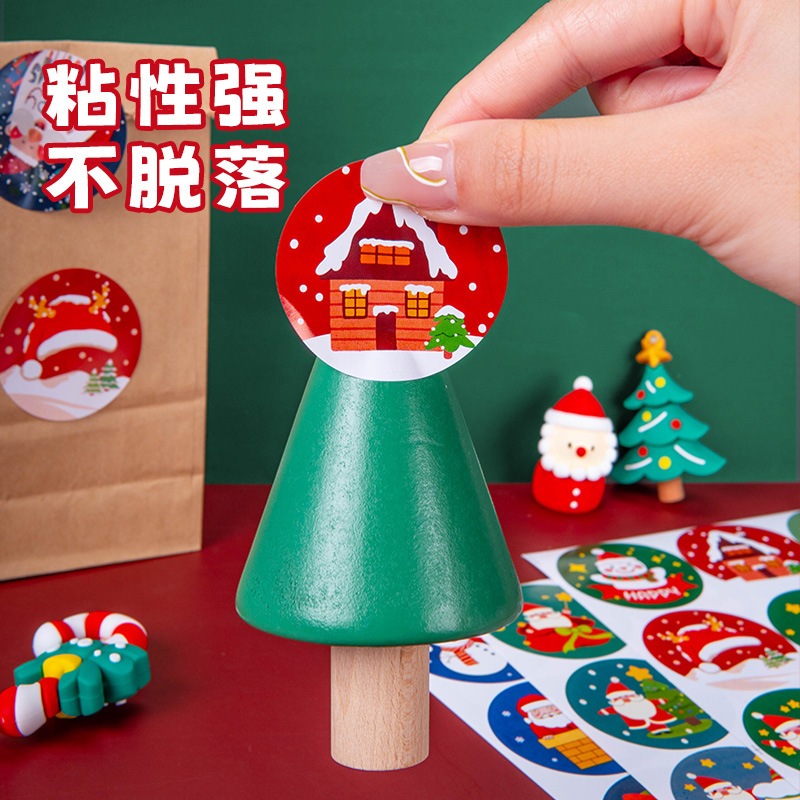 Sticker noel dán trang trí thiệp, túi quà tặng giáng sinh tấm 20 hình dán